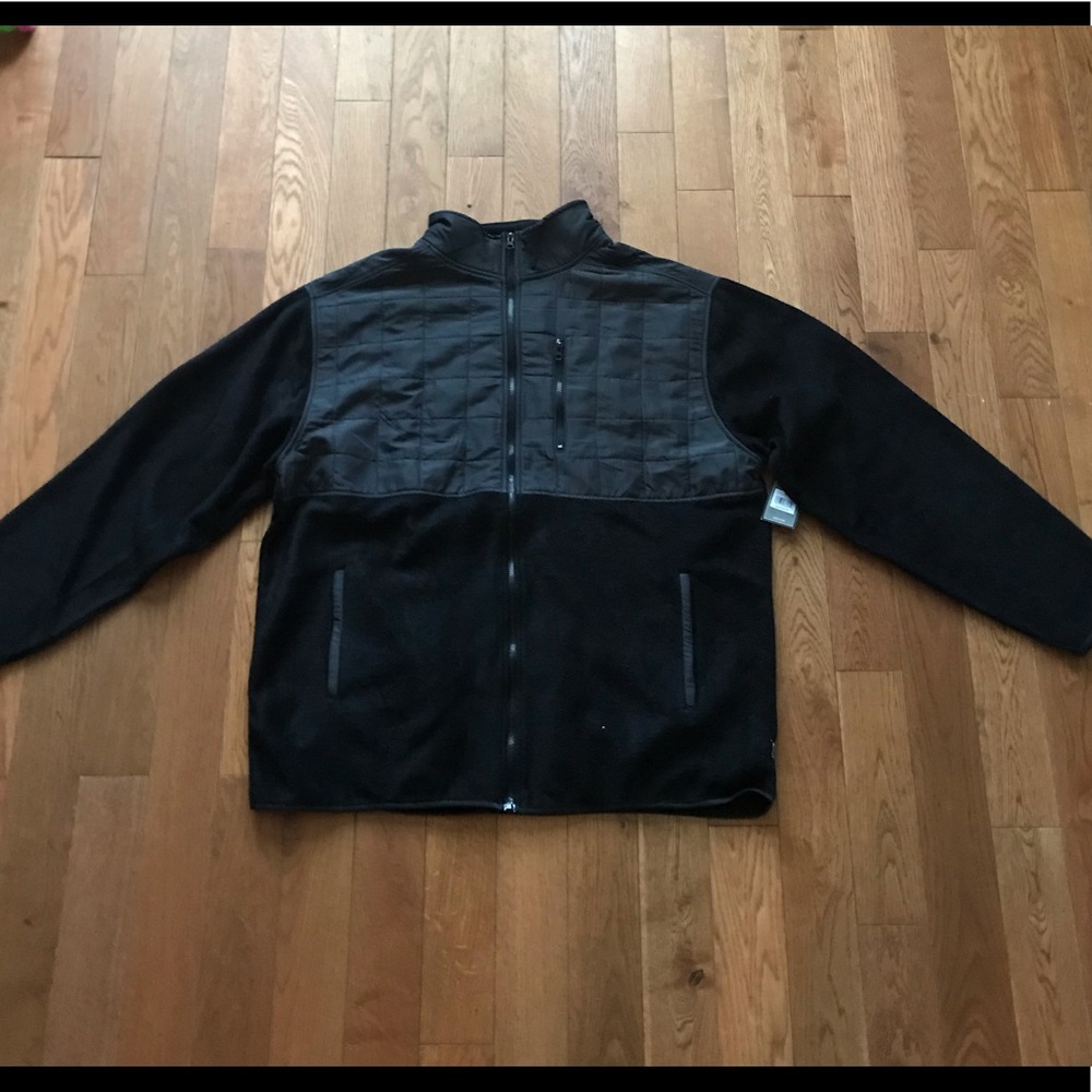 Beverly hills polo mens zip up black jacket 2X nwt